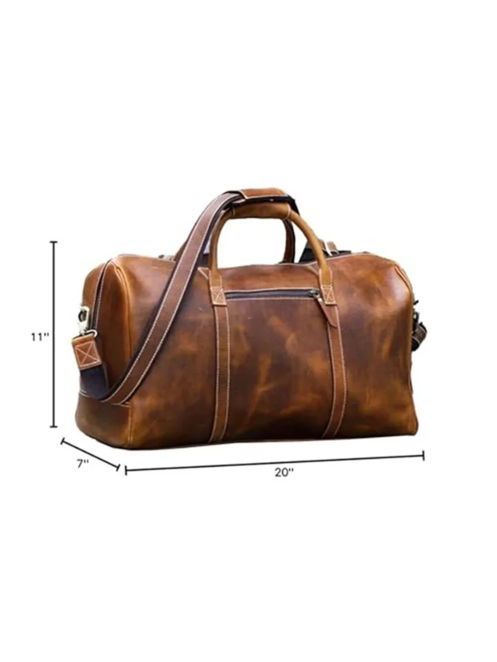 Men's Leather Duffle Bag Travel Overnight Weekend Duffel Bag